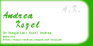 andrea kszel business card